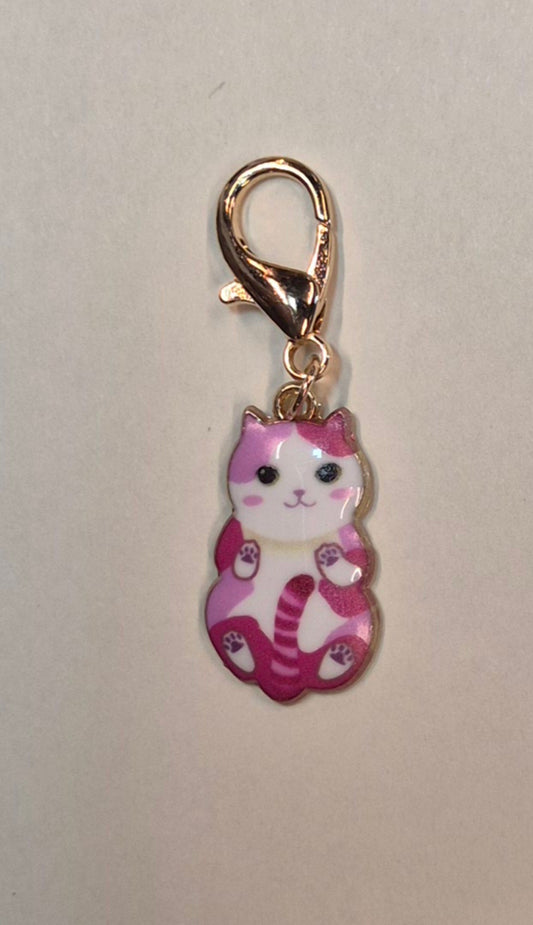 Prjónamerki Liggjandi kisa á bakinu